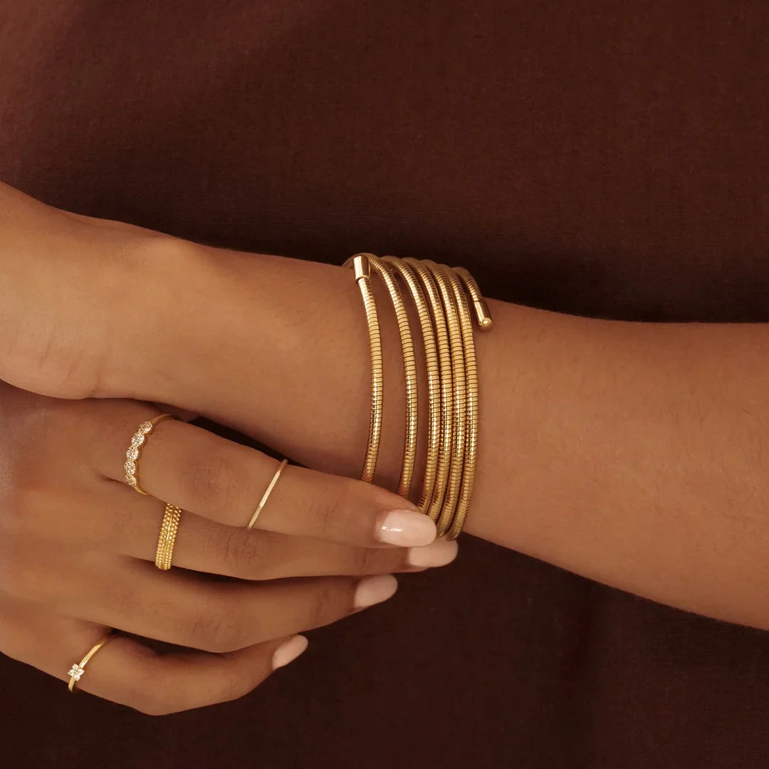 Golden Coil Elegance Bracelet