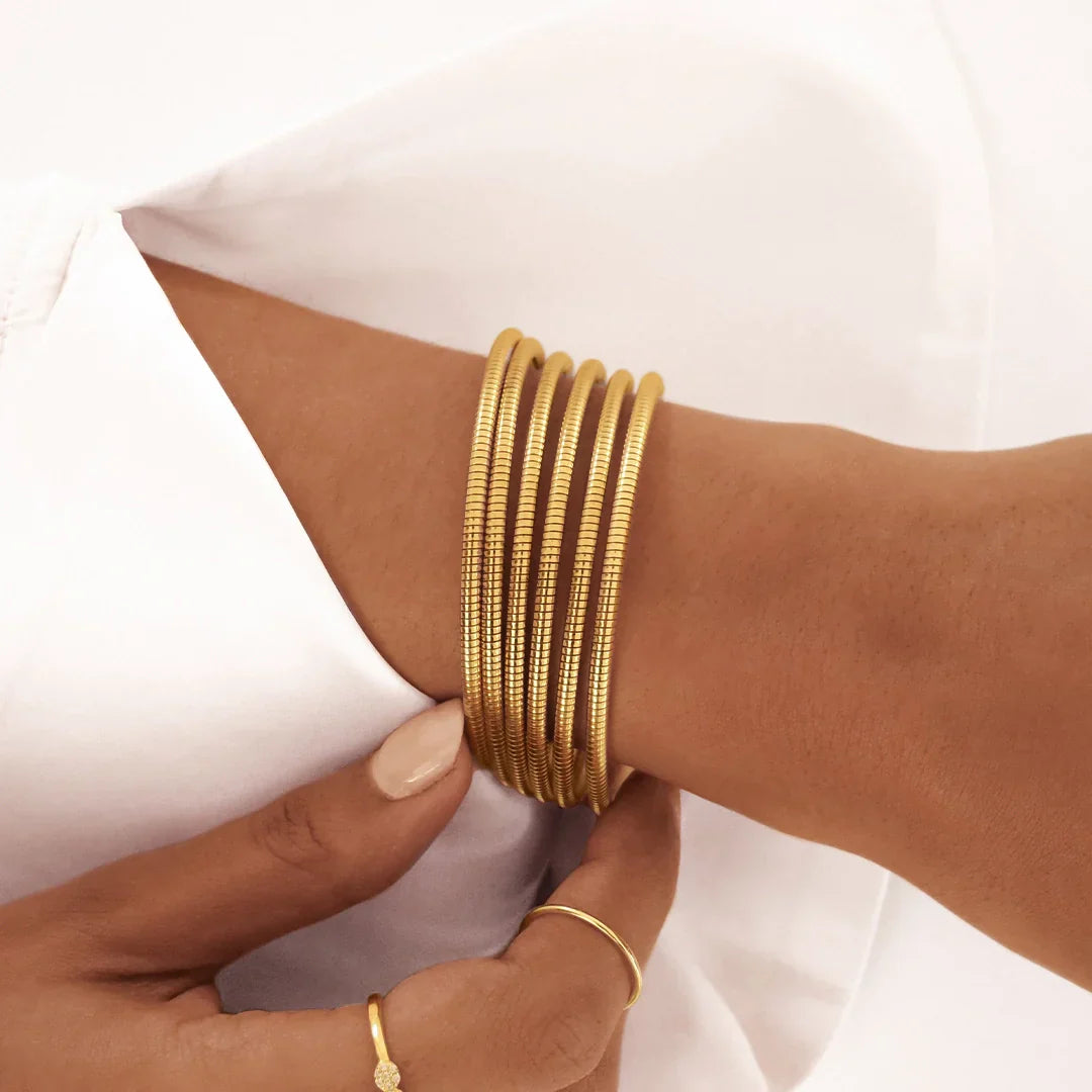 Golden Coil Elegance Bracelet