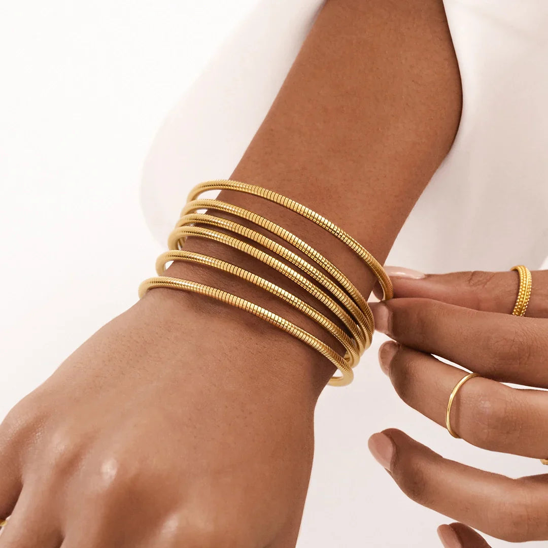 Golden Coil Elegance Bracelet