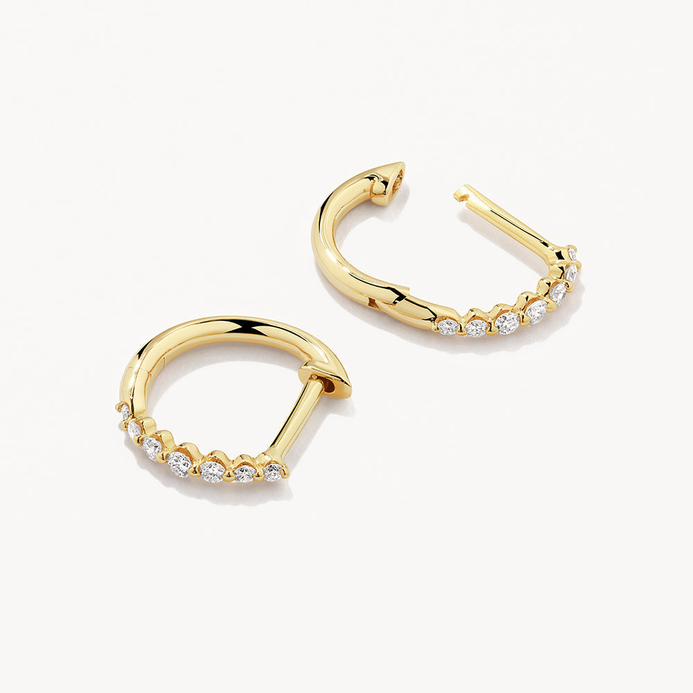 Eternal Shine: 0.11 TCW Round Lab Grown Diamond Hoop Earrings