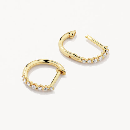 Eternal Shine: 0.11 TCW Round Lab Grown Diamond Hoop Earrings 3