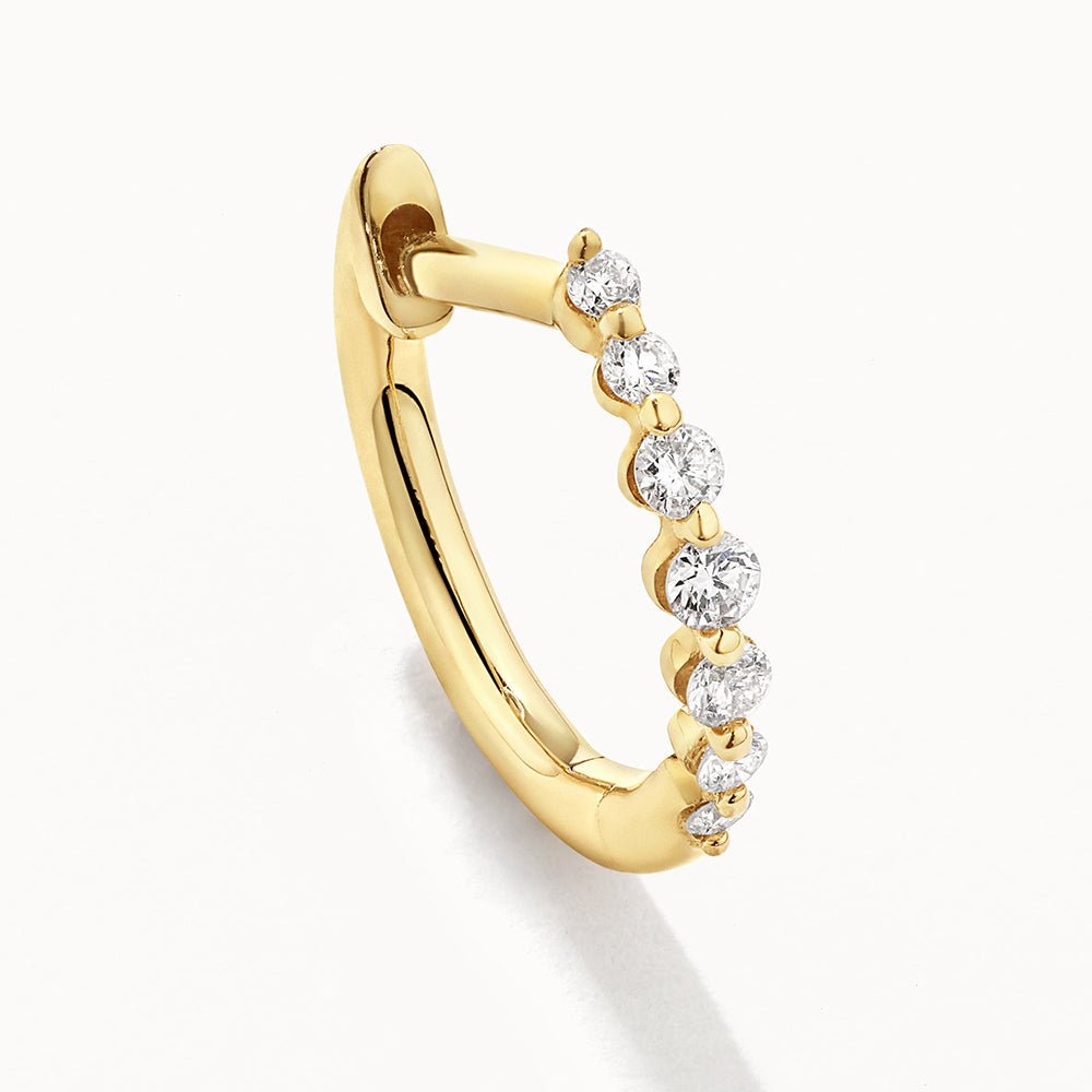 Eternal Shine: 0.11 TCW Round Lab Grown Diamond Hoop Earrings