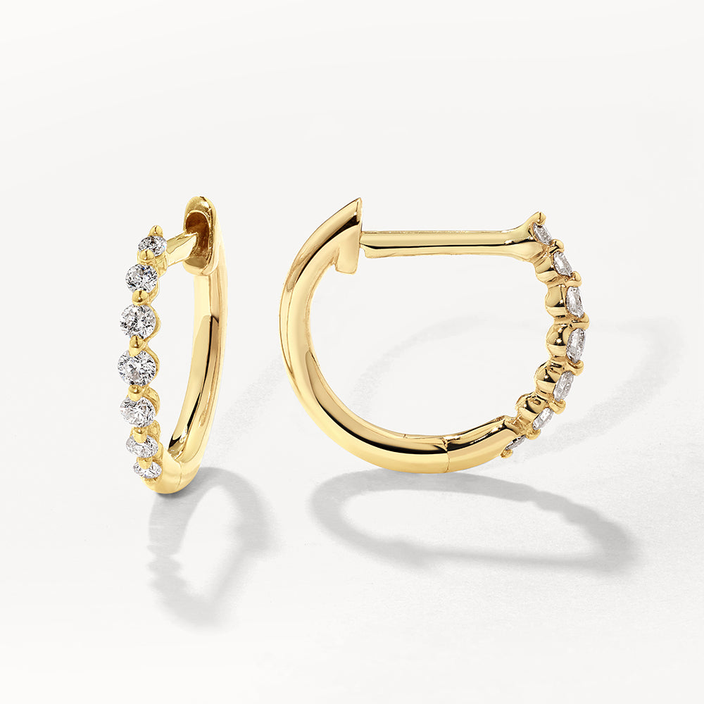 Eternal Shine: 0.11 TCW Round Lab Grown Diamond Hoop Earrings 1