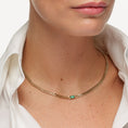 Load image into Gallery viewer, Radiant Cut Emerald 0.40 CT Gold Chain Solitaire Necklace
