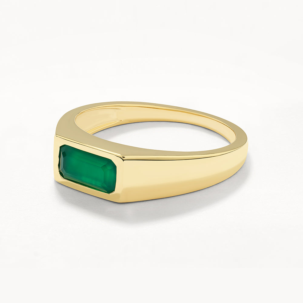 0.40 TCW Radiant Cut Green Topaz Gemstone Wedding Band