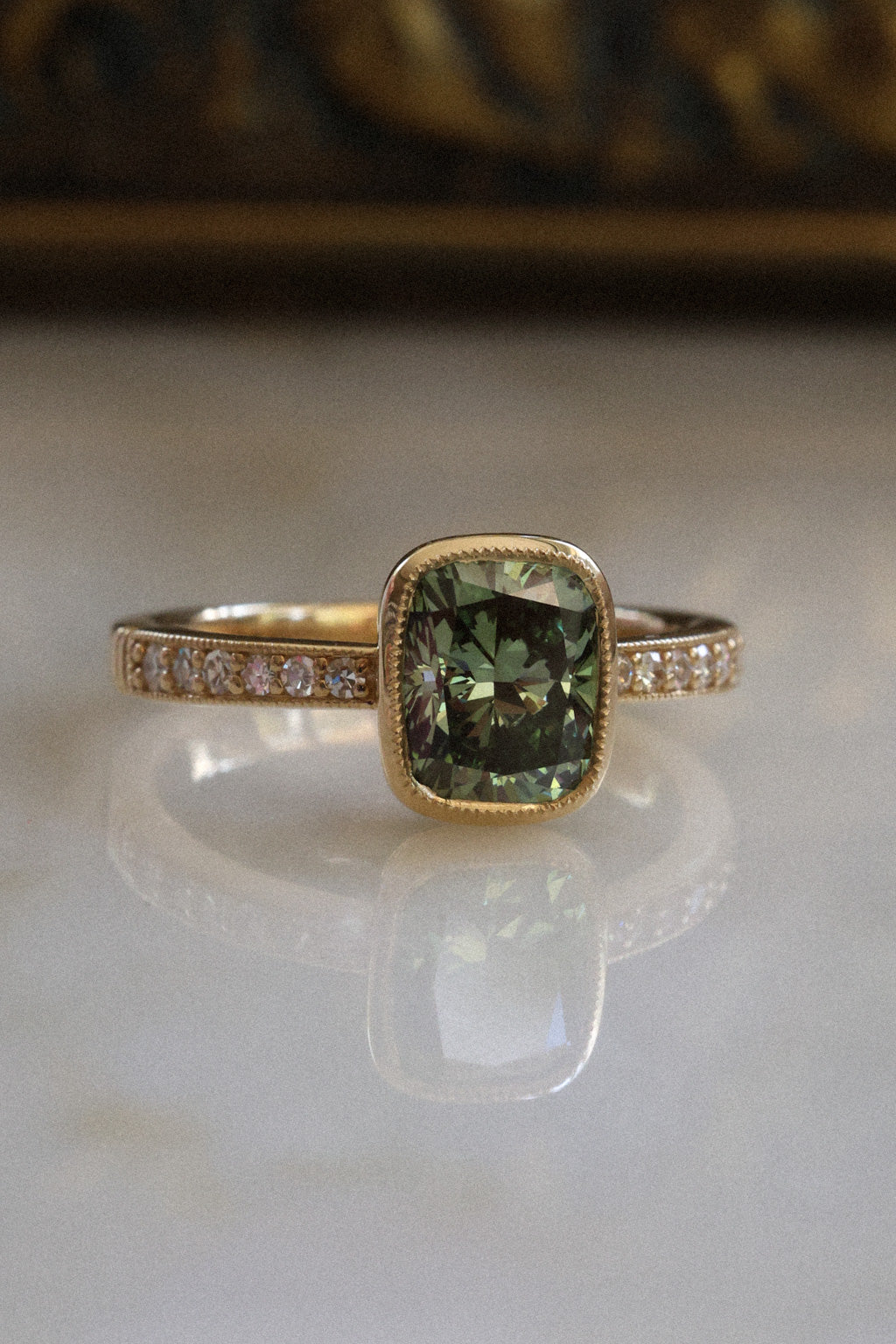 Solitaire Cathedral- 1.8 CT Cushion Lab Grown Diamond Wedding Band