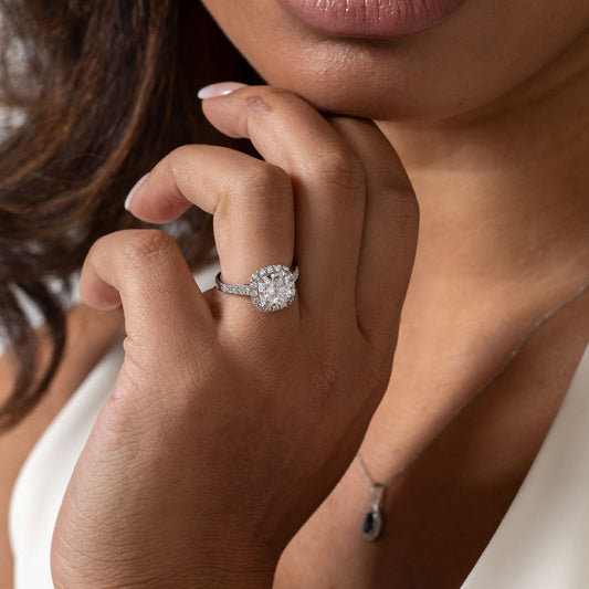 Halo & Pave-1.8 CT Cushion Lab Grown Diamond Engagement Ring