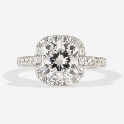 Halo & Pave-1.8 CT Cushion Lab Grown Diamond Engagement Ring