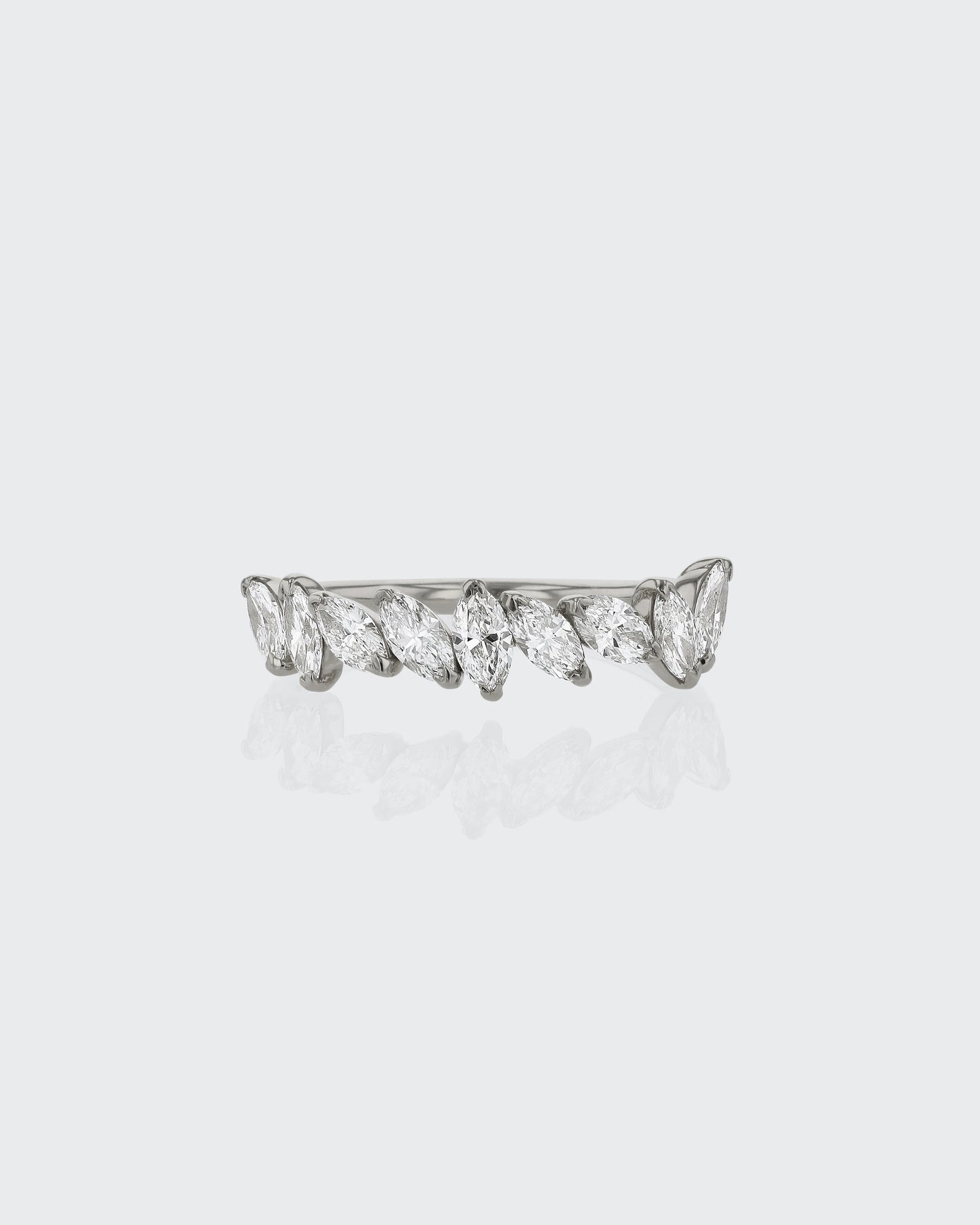 0.70 TCW Marquise Lab Grown Diamond Half Eternity Wedding Band 1