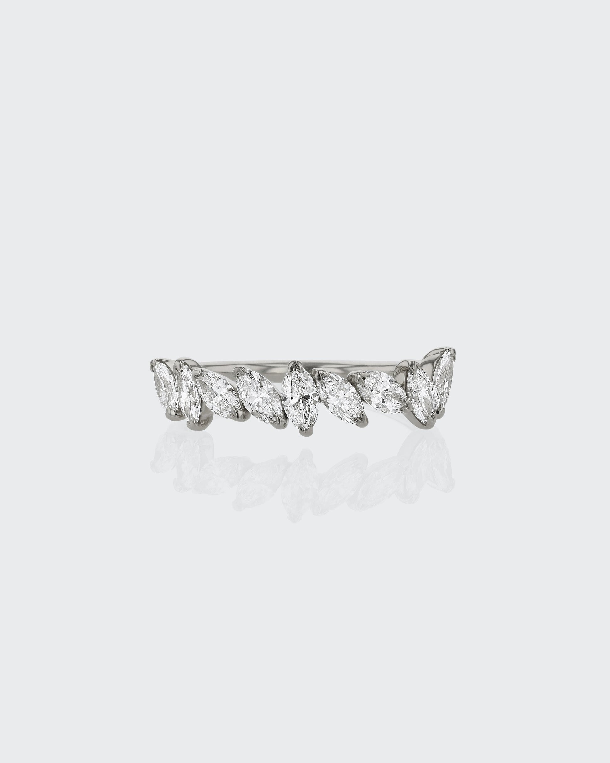 0.70 TCW Marquise Lab Grown Diamond Half Eternity Wedding Band 1