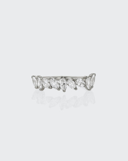 0.70 TCW Marquise Lab Grown Diamond Half Eternity Wedding Band 1