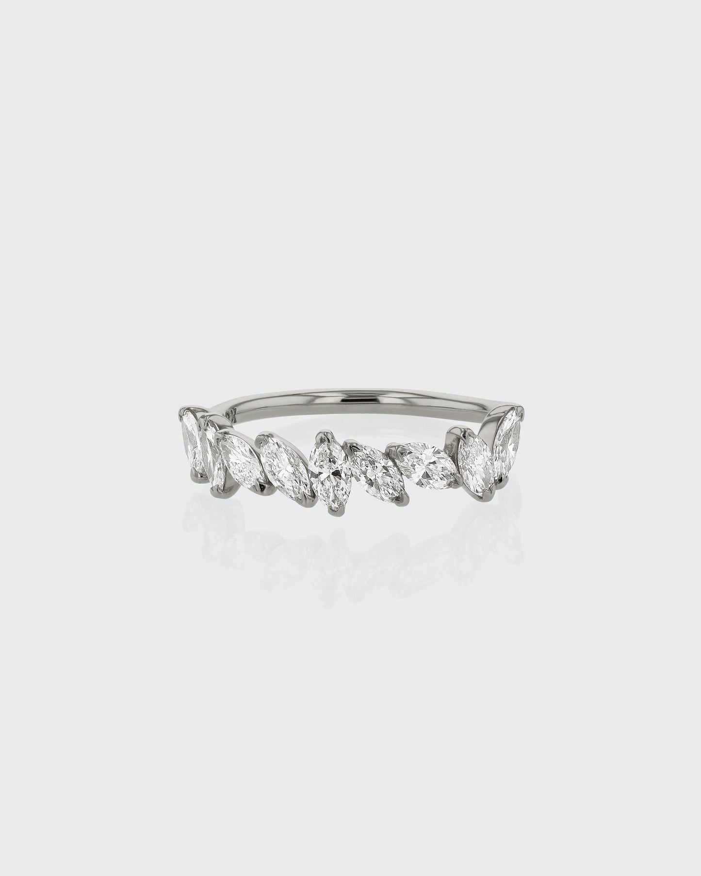 0.70 TCW Marquise Lab Grown Diamond Half Eternity Wedding Band 9