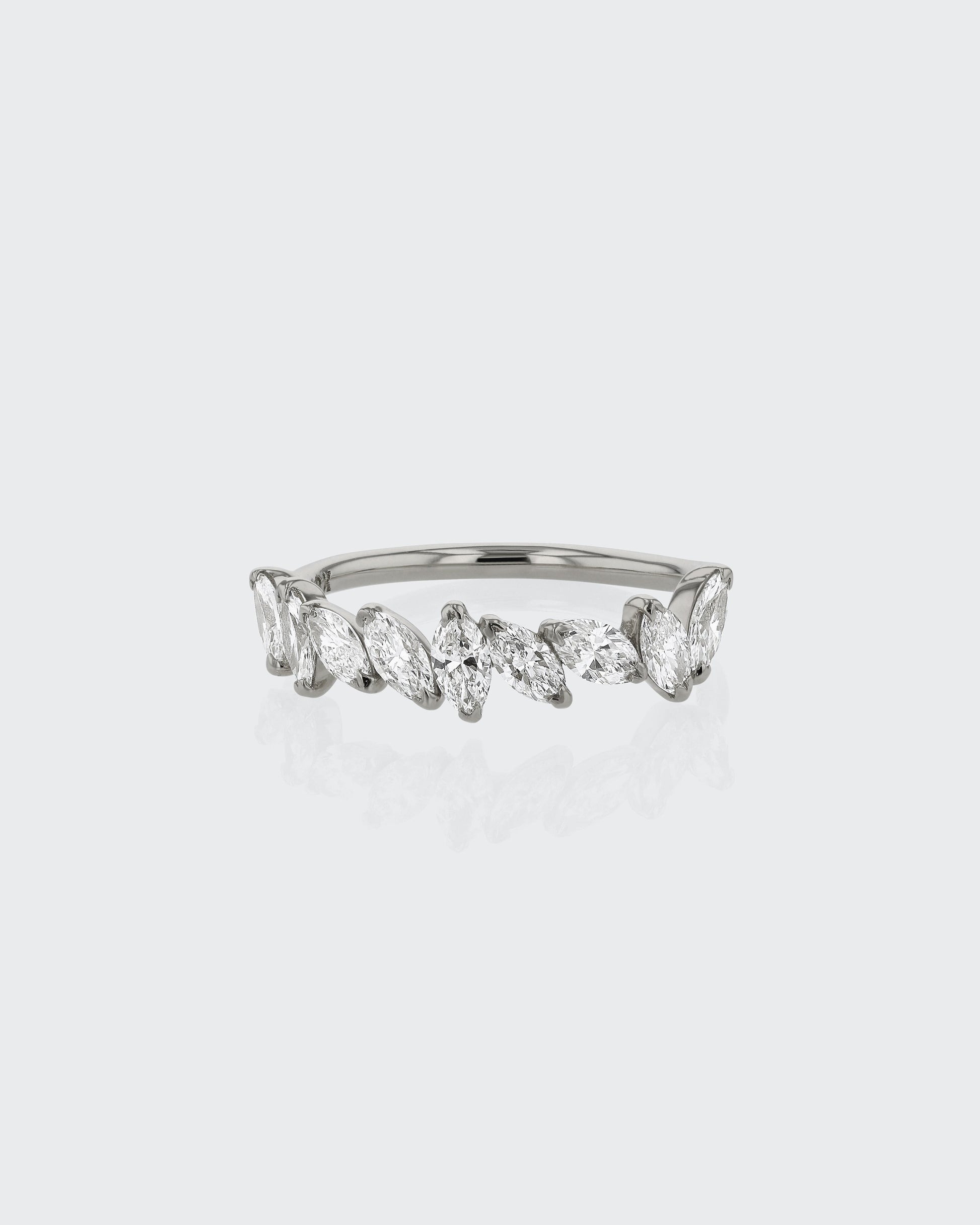 0.70 TCW Marquise Lab Grown Diamond Half Eternity Wedding Band 9