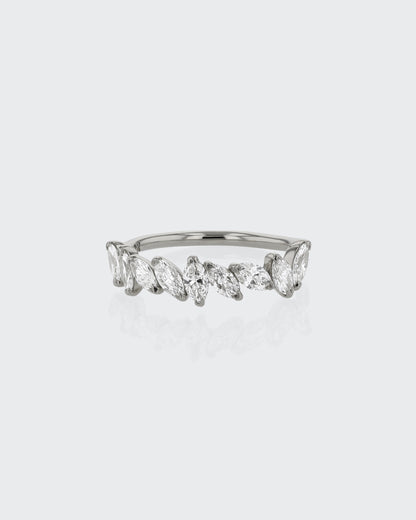 0.70 TCW Marquise Lab Grown Diamond Half Eternity Wedding Band 9