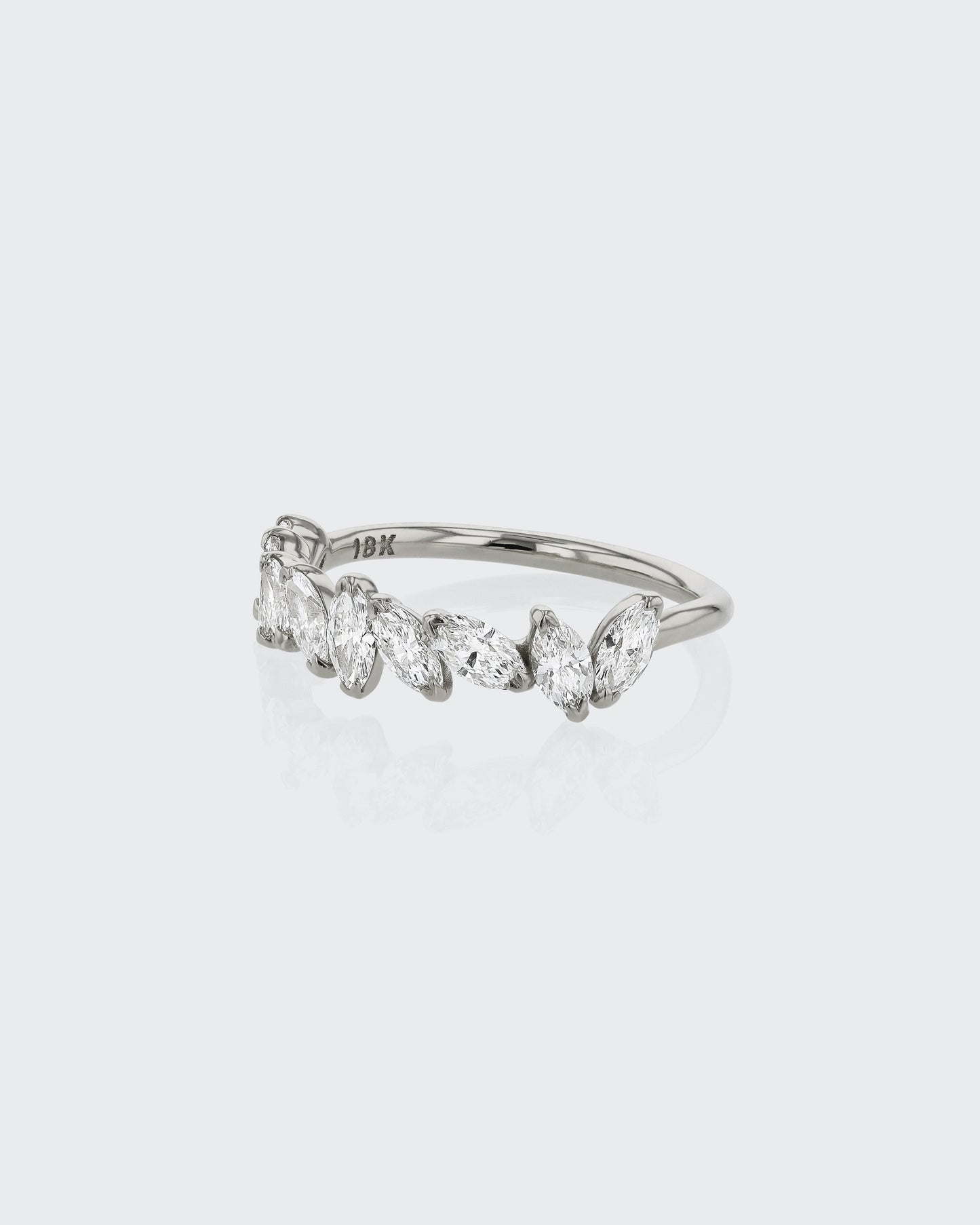 0.70 TCW Marquise Lab Grown Diamond Half Eternity Wedding Band 8
