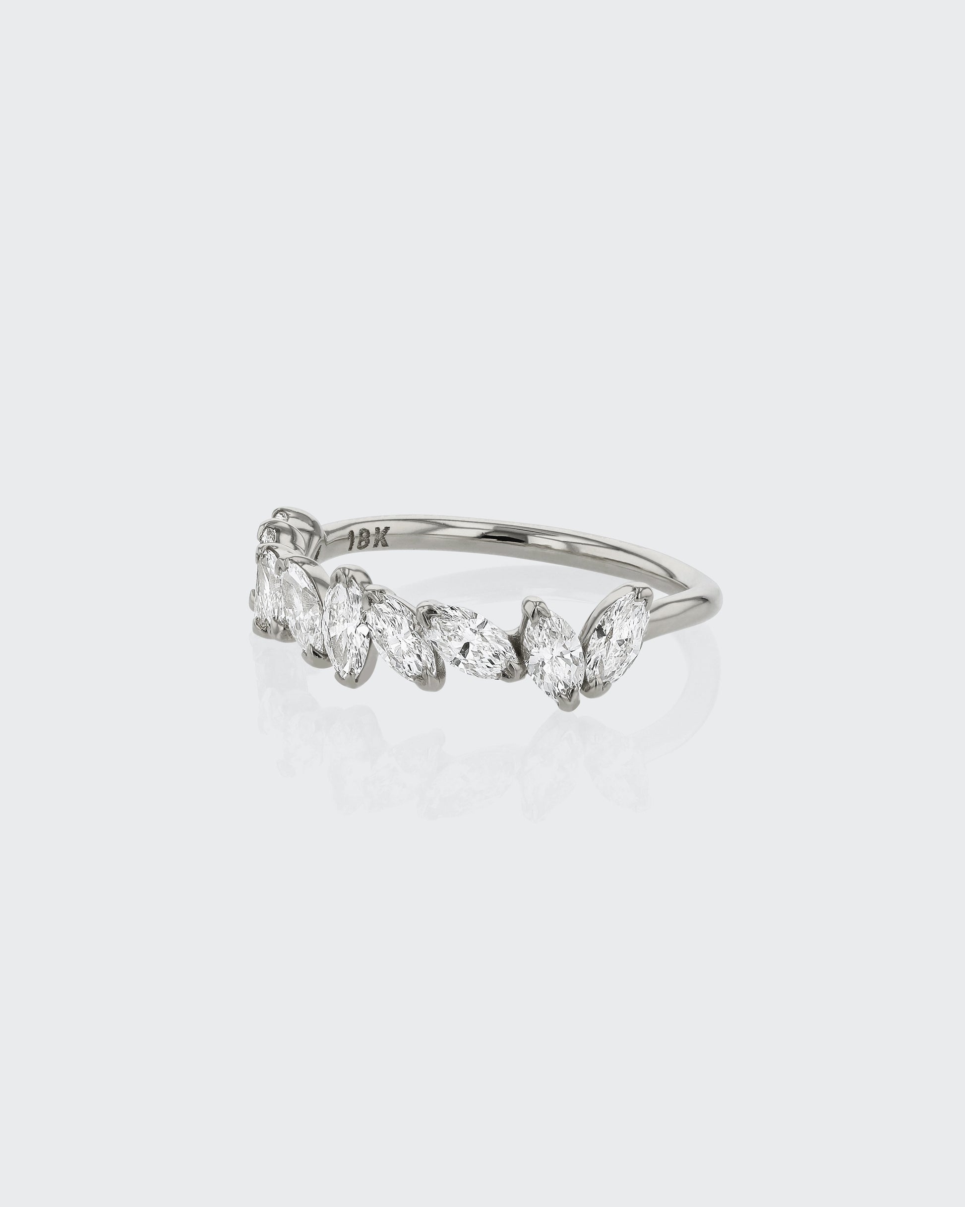 0.70 TCW Marquise Lab Grown Diamond Half Eternity Wedding Band 8
