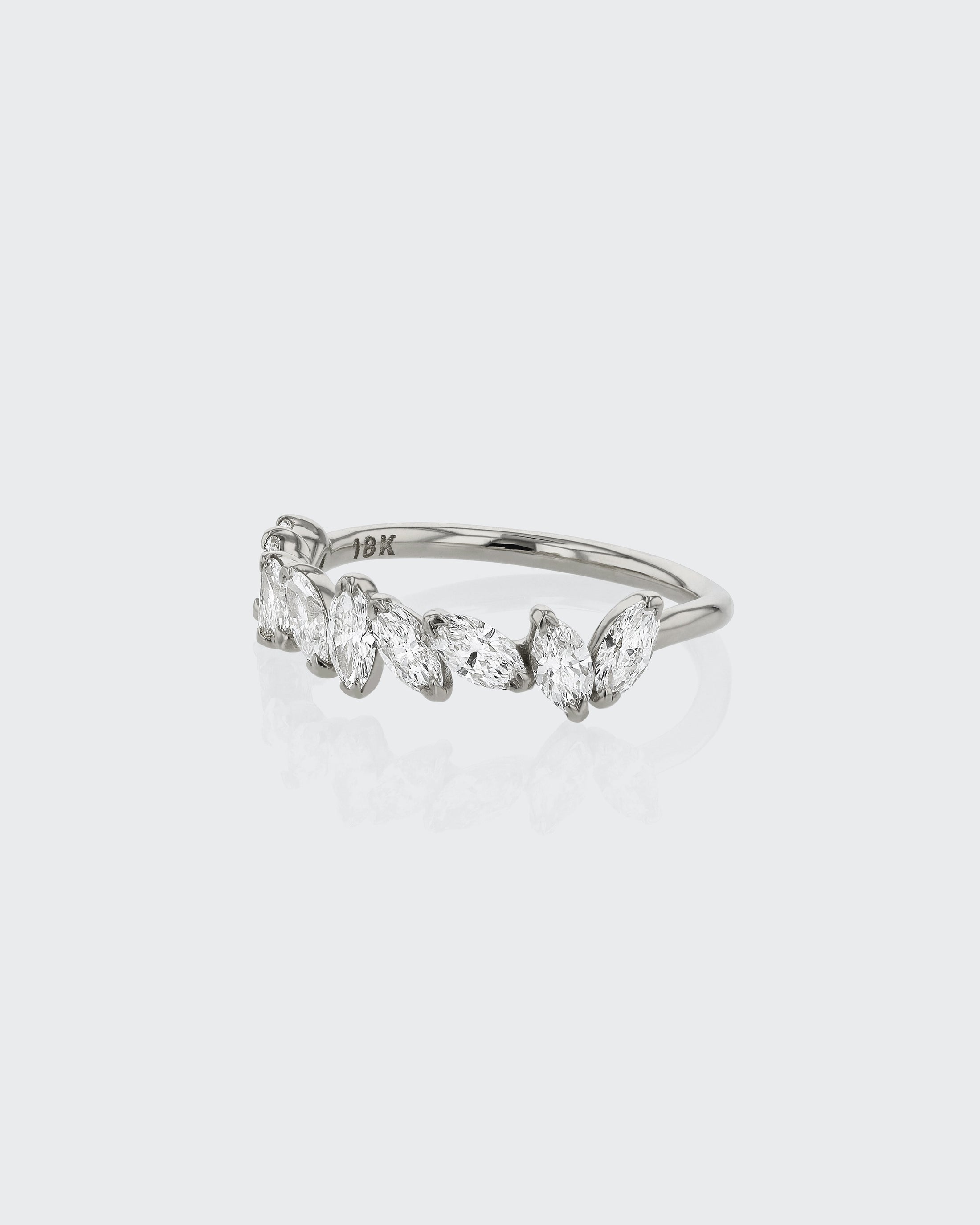 0.70 TCW Marquise Lab Grown Diamond Half Eternity Wedding Band