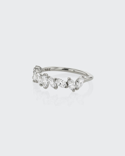 0.70 TCW Marquise Lab Grown Diamond Half Eternity Wedding Band 8