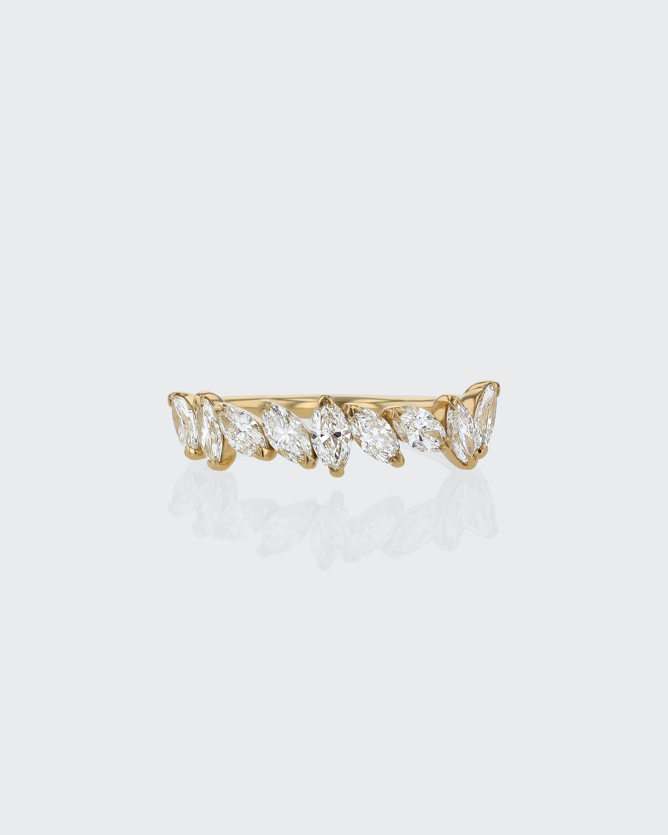 Golden Grace Marquise Diamond Half Eternity Band