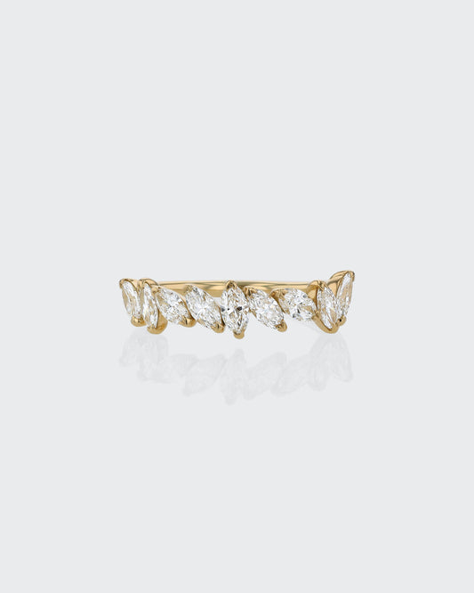 Golden Grace Marquise Diamond Half Eternity Band