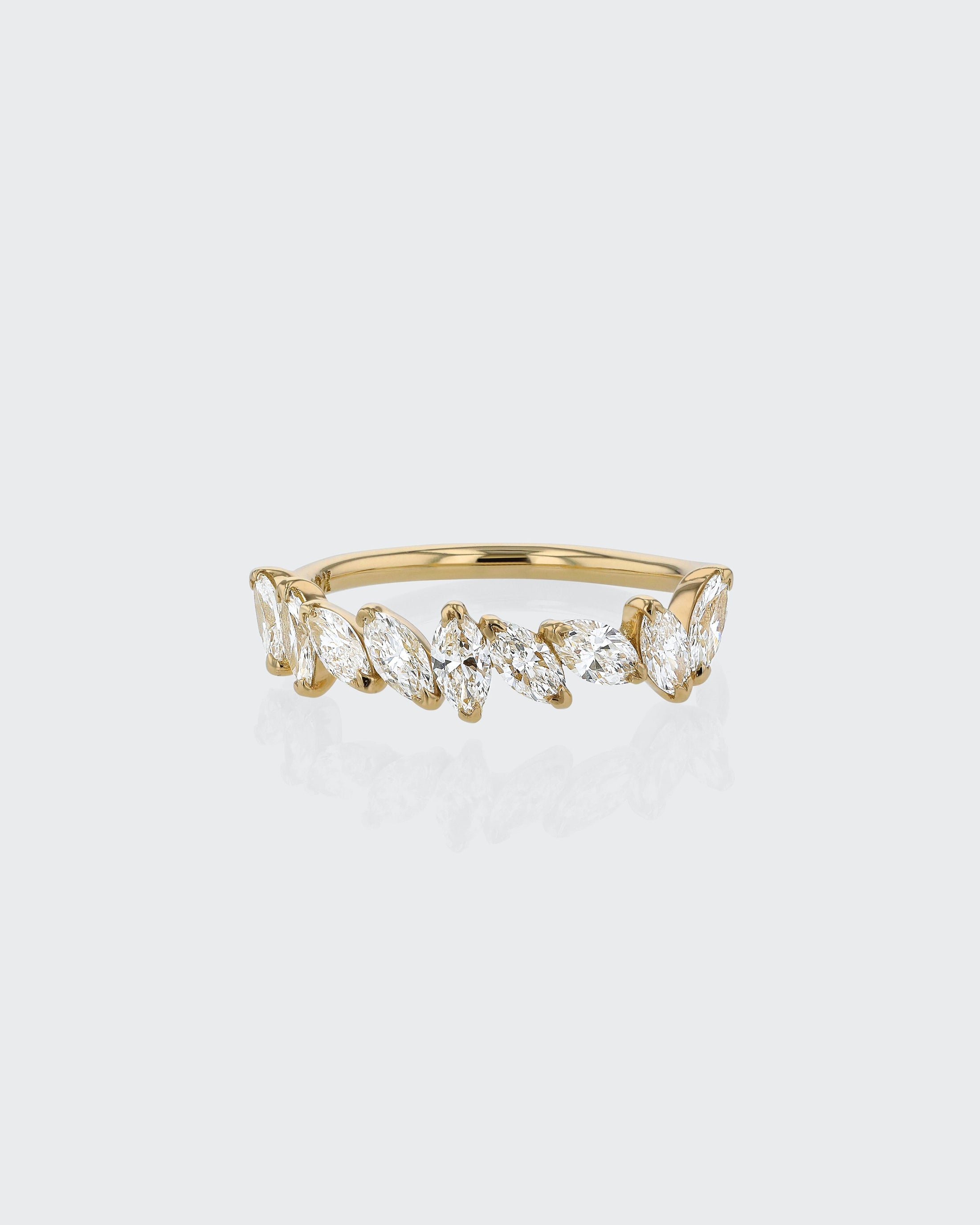 Golden Grace Marquise Diamond Half Eternity Band