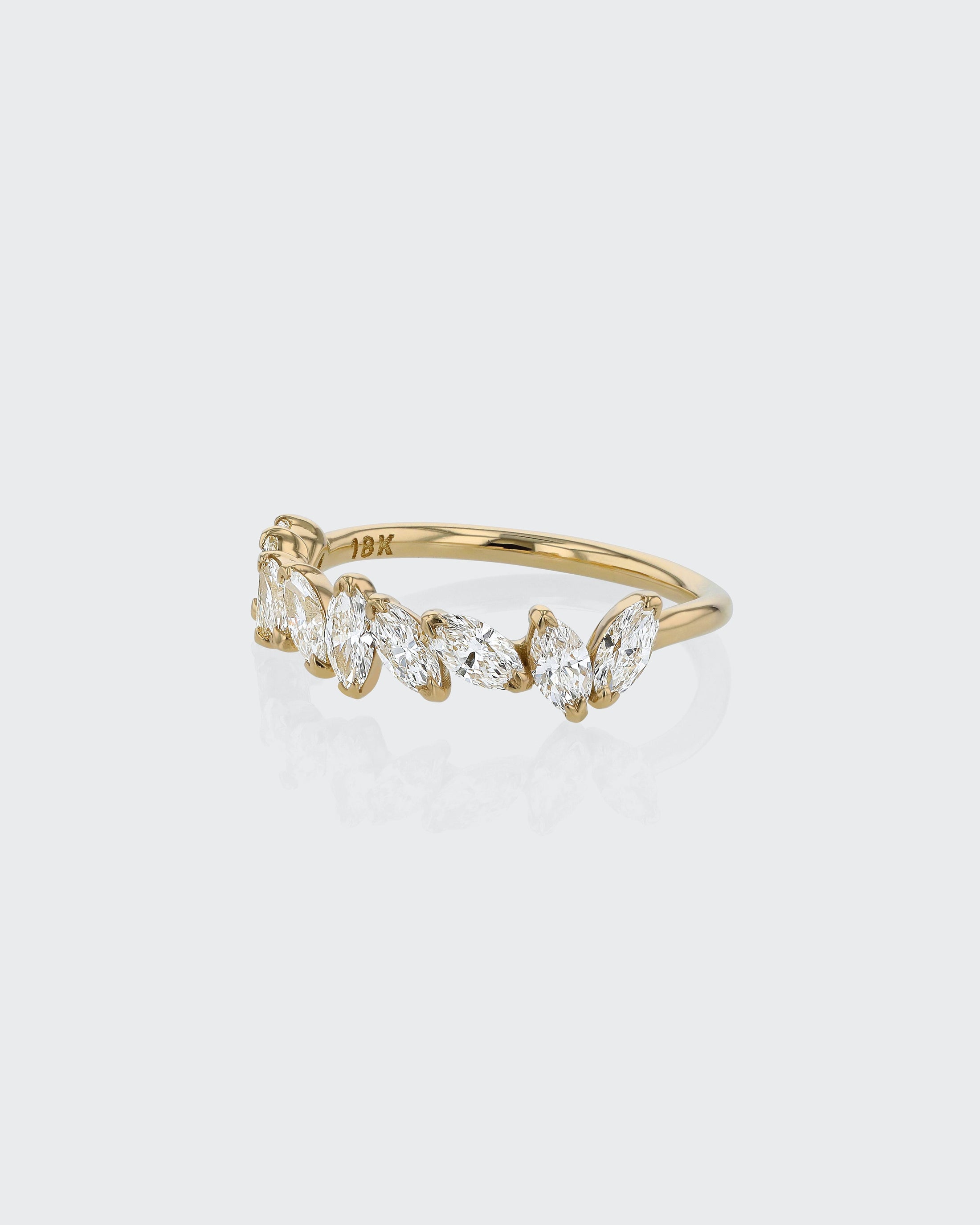 Golden Grace Marquise Diamond Half Eternity Band