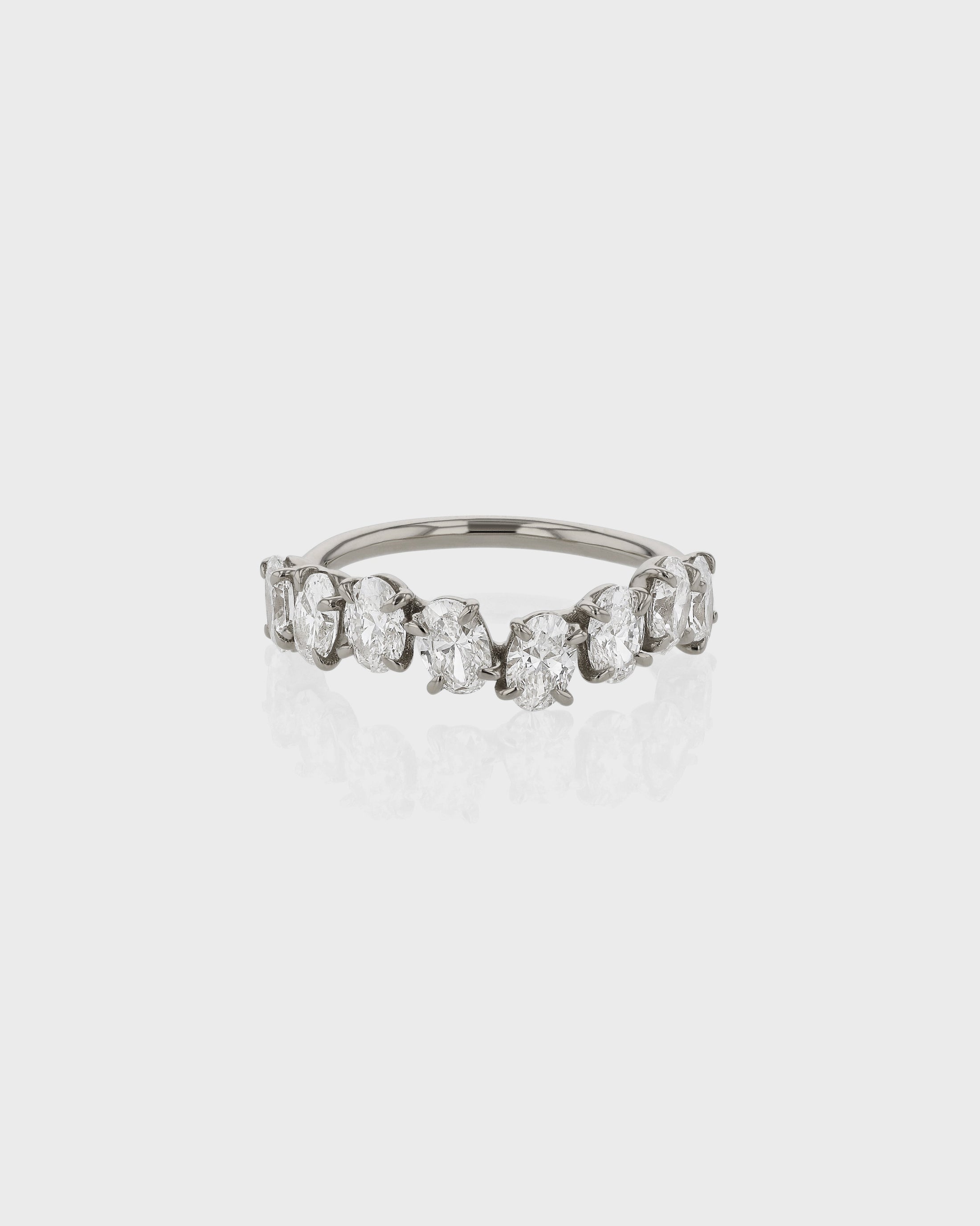 0.20 TCW Oval Lab-Grown Diamond Half Eternity Band