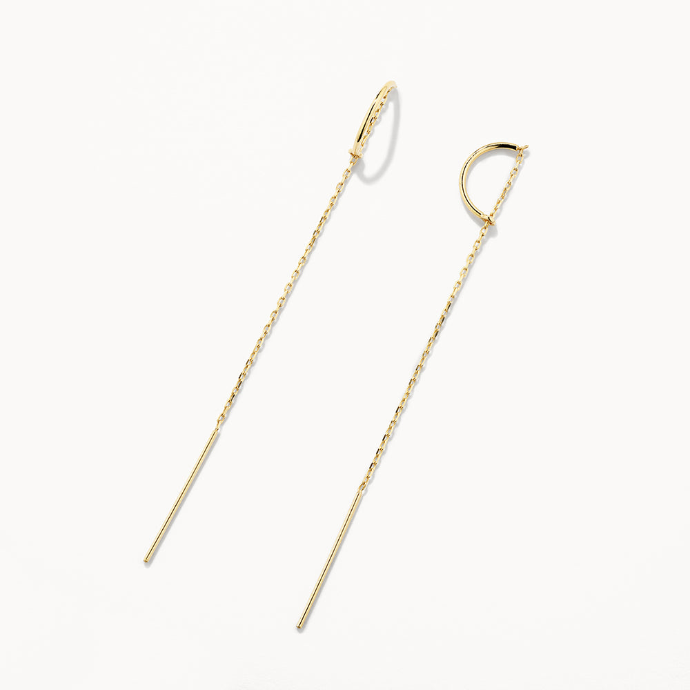 Elegant Gold Chain Threader Earrings