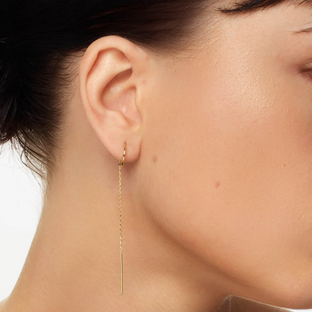 Elegant Gold Chain Threader Earrings