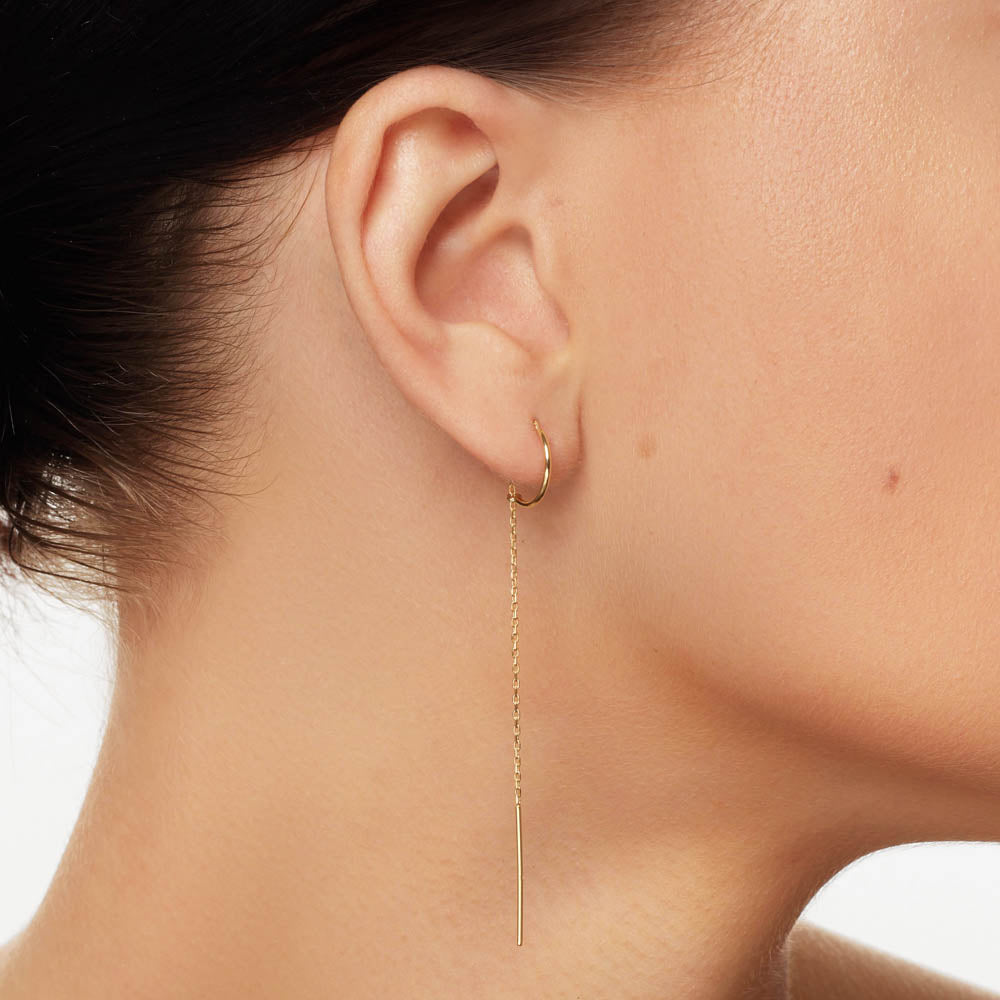 Elegant Gold Chain Threader Earrings