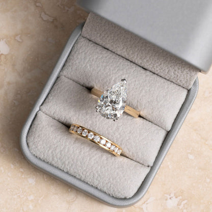 Curved- 0.25 CT Marquise Lab Grown Diamond Wedding Band