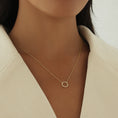 Load image into Gallery viewer, Radiant 0.08TCW Round Lab-Grown Diamond Circle Pendant Necklace
