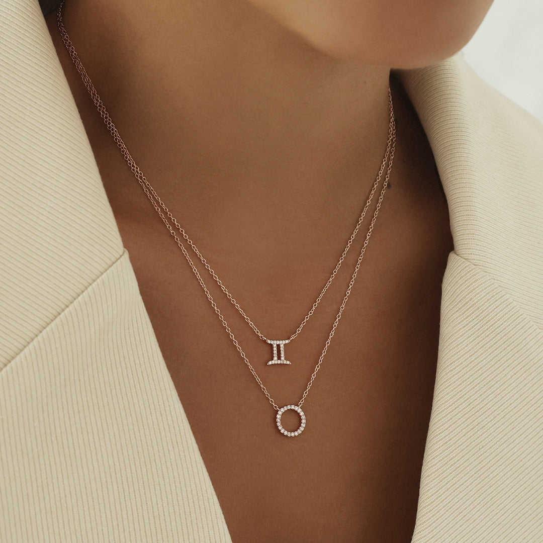 0.30 TCW Round Lab-Grown Diamond Gemini Pendant Necklace