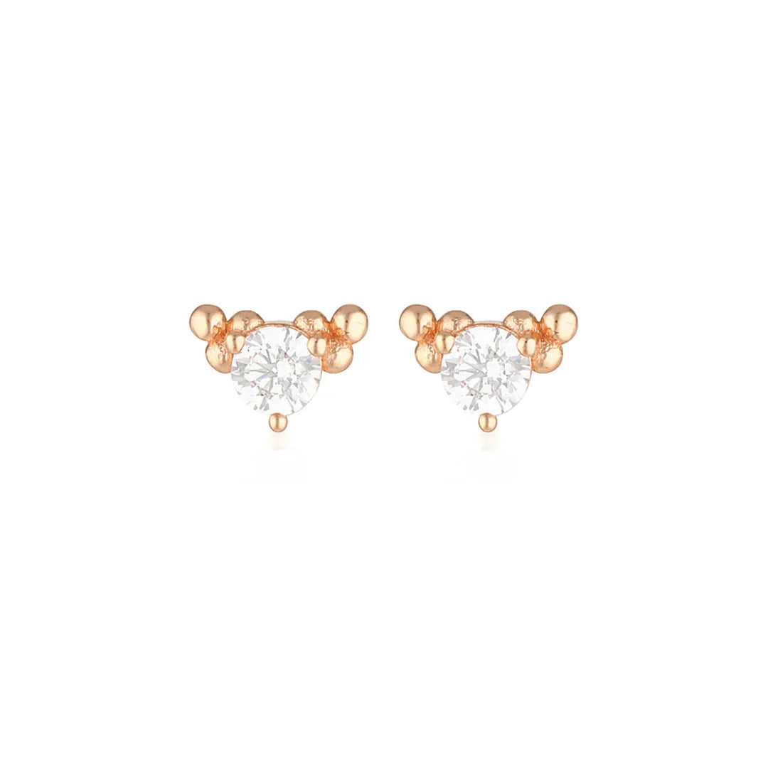 Elegant 0.05 TCW Round Lab-Grown Diamond Stud Earrings in Gold Setting 14
