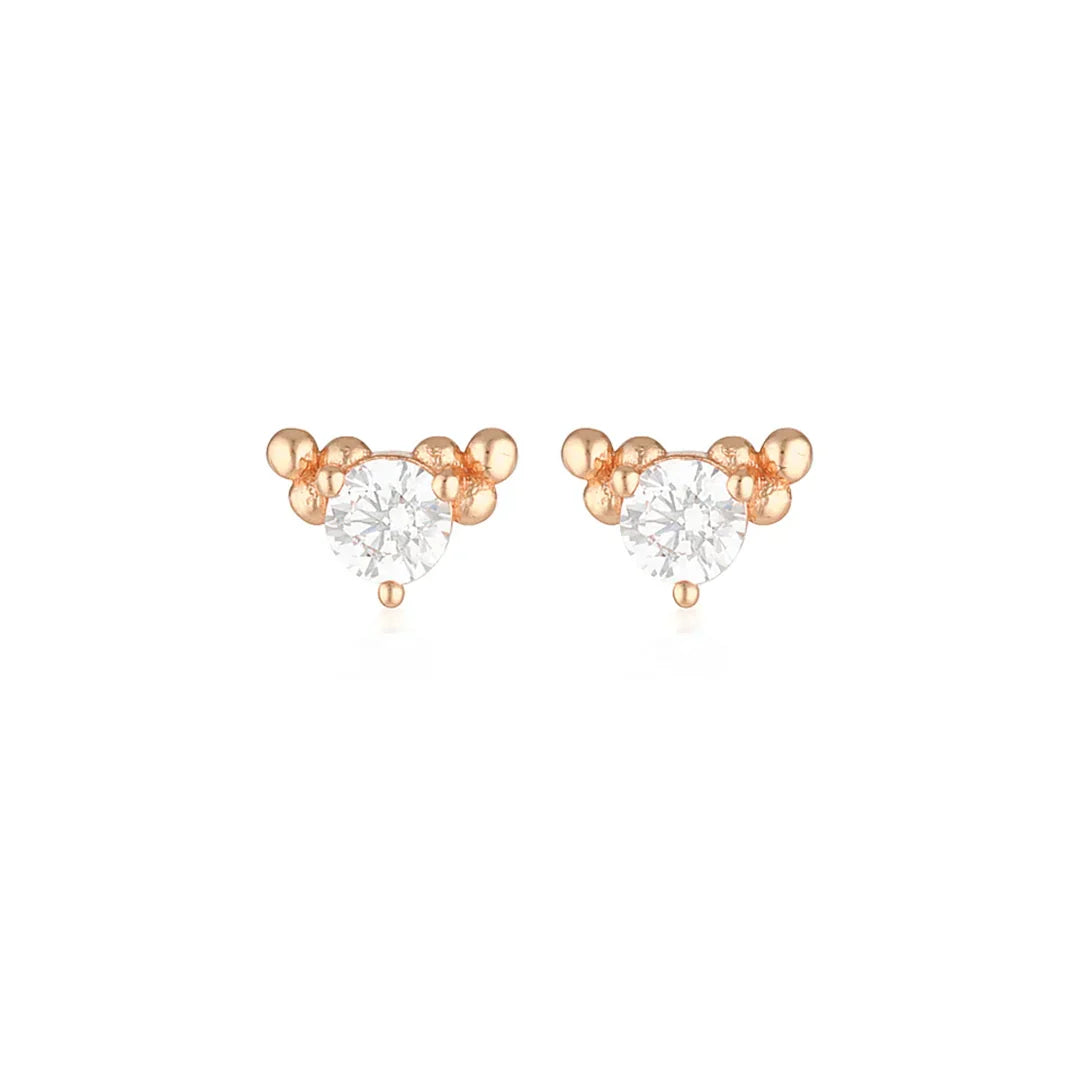 Elegant 0.05 TCW Round Lab-Grown Diamond Stud Earrings in Gold Setting