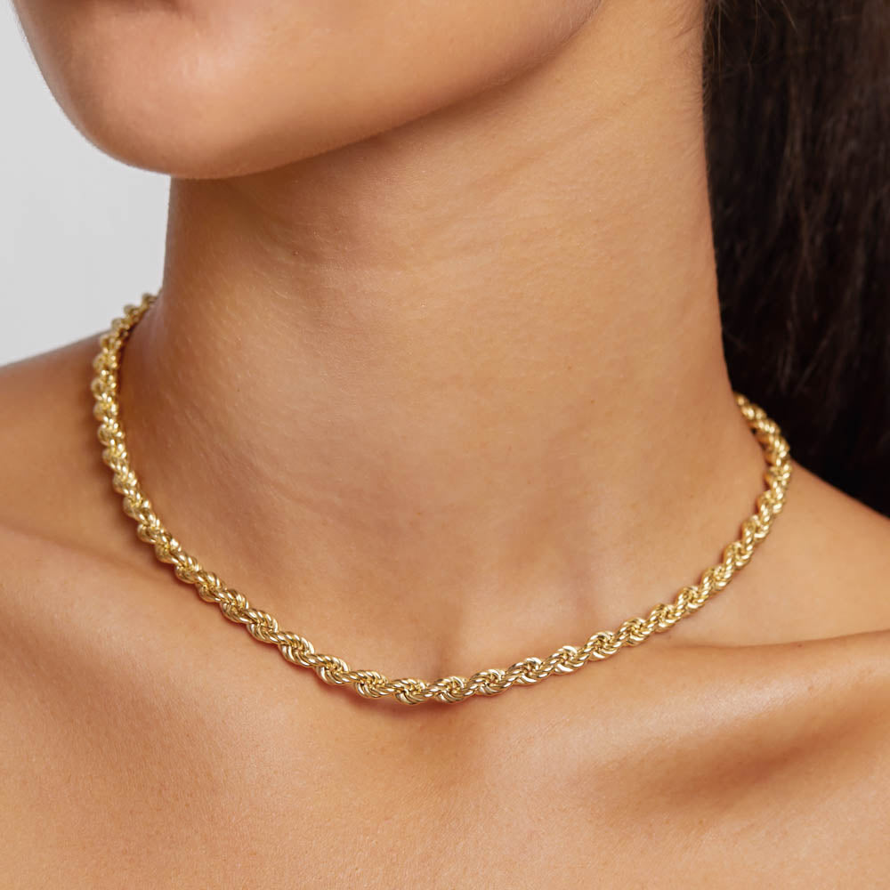 Luxurious Gold Rope Chain Necklace