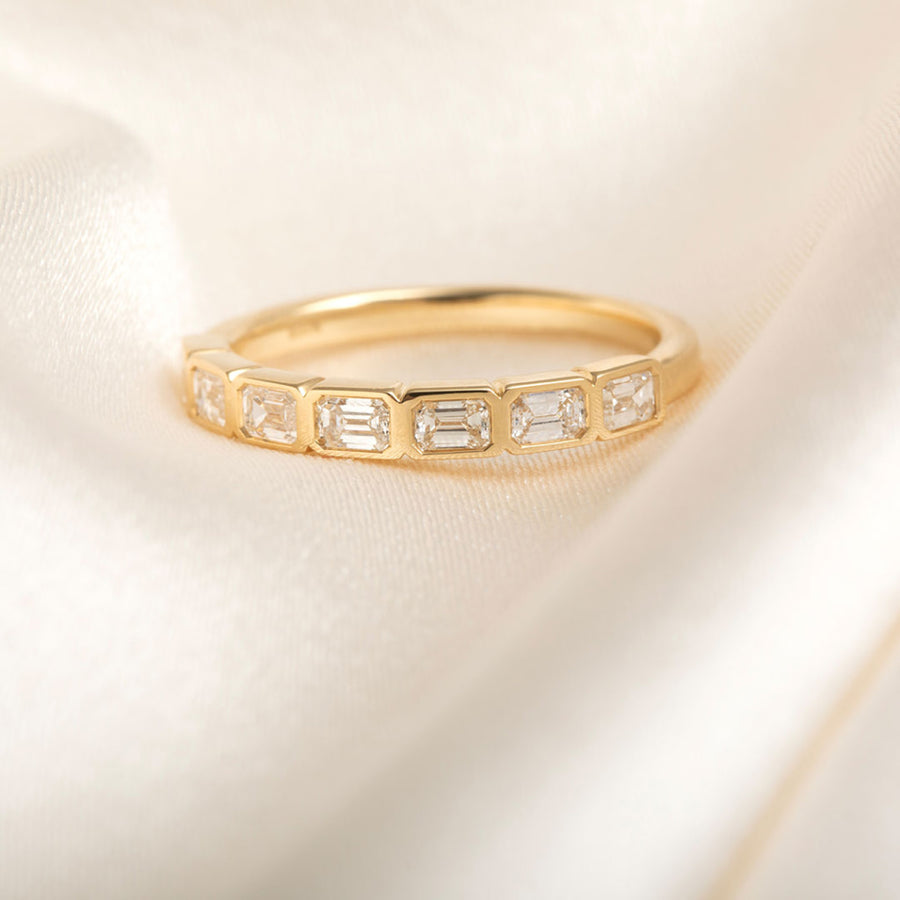 Curved- 0.25 CT Marquise Lab Grown Diamond Wedding Band