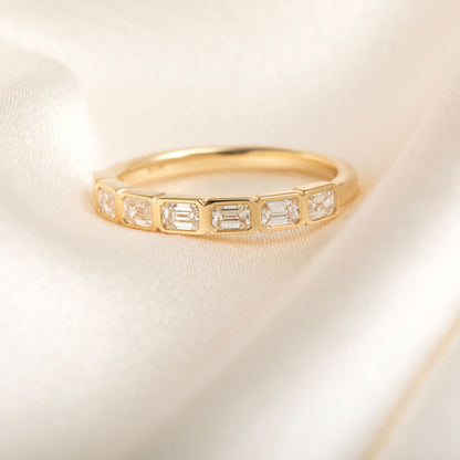 Curved- 0.25 CT Marquise Lab Grown Diamond Wedding Band
