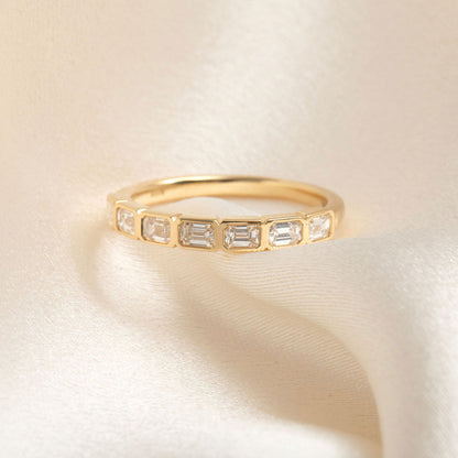 Curved- 0.25 CT Marquise Lab Grown Diamond Wedding Band