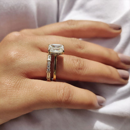 Solitaire Cathedral- 1.8 CT Cushion Lab Grown Diamond Wedding Band
