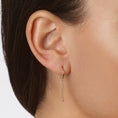 Load image into Gallery viewer, Elegant Gold Loop Threader Earrings 6
