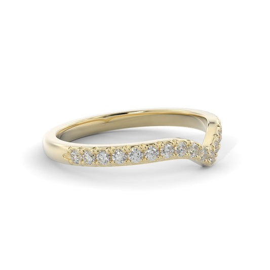 0.21 Carat Round Lab-Grown Diamond Curved Wedding Band