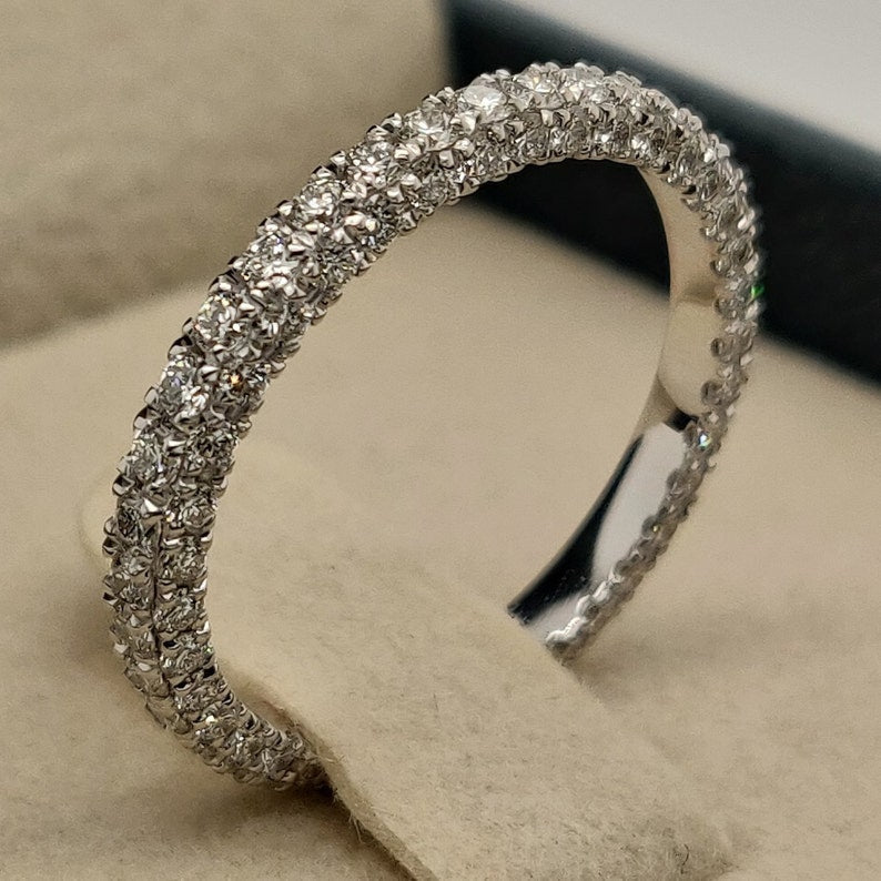 1.0 TCW Round Lab-Grown Diamond Eternity Wedding Band – Sparkling Elegance 1