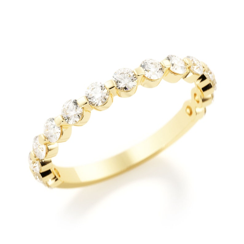 0.60 TCW Round Lab-Grown Diamond Half Eternity Engagement Ring