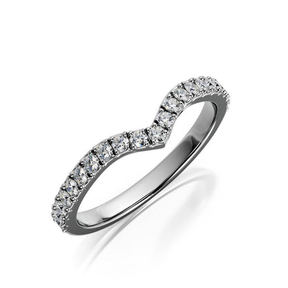 0.21 Carat Round Lab-Grown Diamond Curved Wedding Band 3