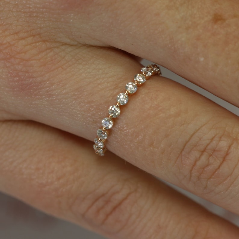 Radiant 0.60 TCW Round Lab-Grown Diamond Half Eternity Wedding Band 1