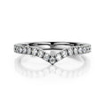 Load image into Gallery viewer, 0.21 Carat Round Lab-Grown Diamond Curved Wedding Band
