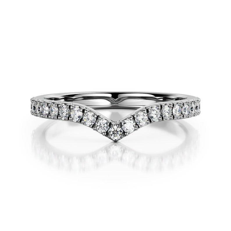 0.21 Carat Round Lab-Grown Diamond Curved Wedding Band