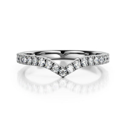 0.21 Carat Round Lab-Grown Diamond Curved Wedding Band 2