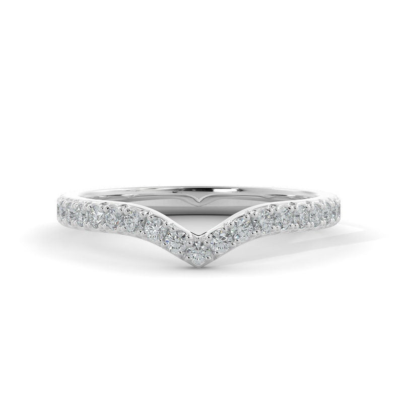 0.21 Carat Round Lab-Grown Diamond Curved Wedding Band